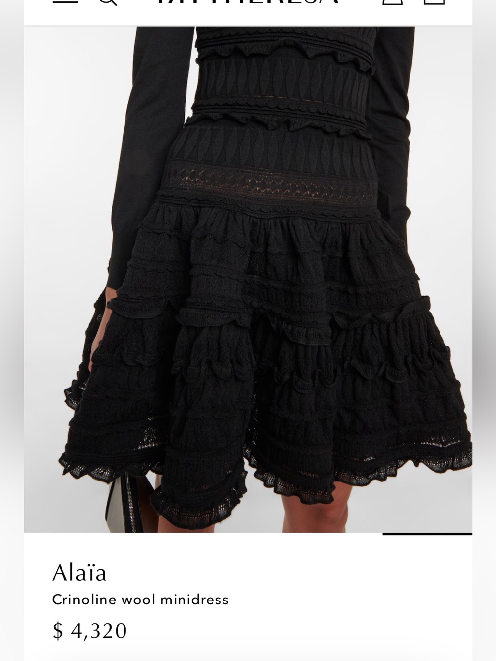 Alaïa Long-Sleeved Crinoline Dress - Picture 5 of 11